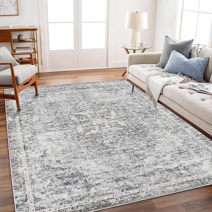 Washable Area Rug 3'x5' Vintage Traditional Floor Cover Foldable Thin Rugs - Image 2
