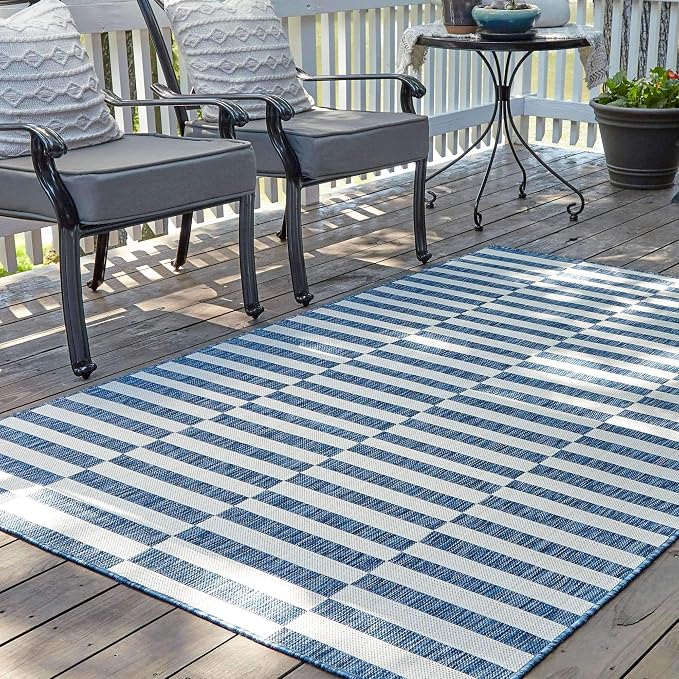 Unique Loom Outdoor Collection Classic Stripes, Transitional Indoor & Outdoor - Image 2