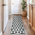 Rugshop Geometric Diamond Washable Non Slip Runner Rug 2' x 10' Cream by Rugshop