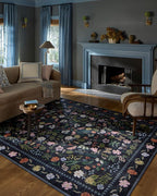 Loloi Rifle Paper Co. Canopy Collection CNP-04 Black 2'-3" x 3'-9" Accent Rug by Loloi