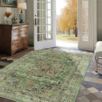 4x6 Area Rug for Bedroom Machine Washable Low Pile Vintage Distressed Rugs - Image 3