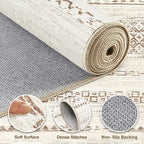 Nakagishi 9x12 Area Rug Living Room: Washable Boho Large Neutral Modern Soft - Image 3
