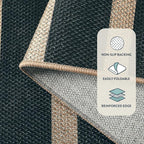 Lahome Striped Easy Jute Area Rug 6x9, Outdoor Patio Rug Neutral Black Carpet - Image 4