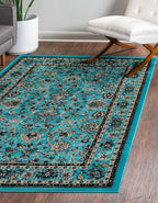 Rugs.com Yasmin Collection Rug – 5' x 8' Turquoise Medium Rug Perfect - Image 2