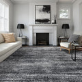 Black and White Rug for Living Room, Washable Abstract Modern Boho Dark 5x7 by BILEEHOME