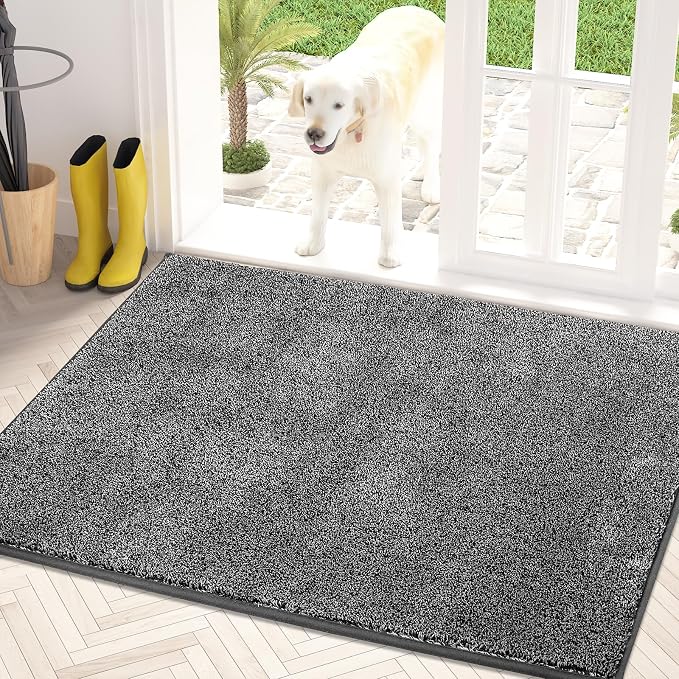 PURRUGS Dirt Trapping Door Mat 34" x 59", Non-Slip Machine Washable Entry Rug by PURRUGS