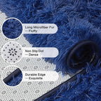 Andency Navy Soft Area Rugs for Living Room Bedroom, 4x6 Fluffy Shaggy Bedside - Image 5