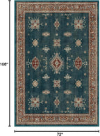 RUGGABLE Washable Vintage Area Rug – Verena Teal Blue 6x9, Stain-Resistant - Image 3
