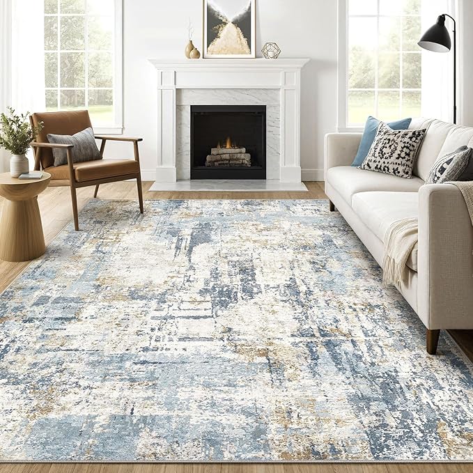 10x13 Area Rug Living Room: Washable Large Abstract Modern Soft Rugs Stain by LOONGRUG