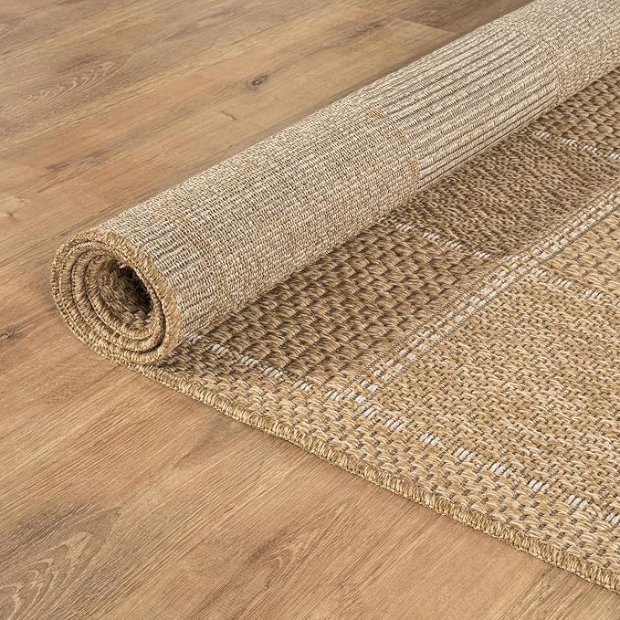 Beverly Rug Easy Jute Checkered Squared Rug 9x12 Washable Large Indoor Outdoor - Image 8