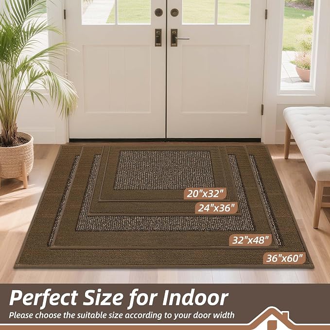 BEQHAUSE Indoor Door Mat 24" x 36", Dirt Trapper Door Mats Non-Slip Entryway - Image 2