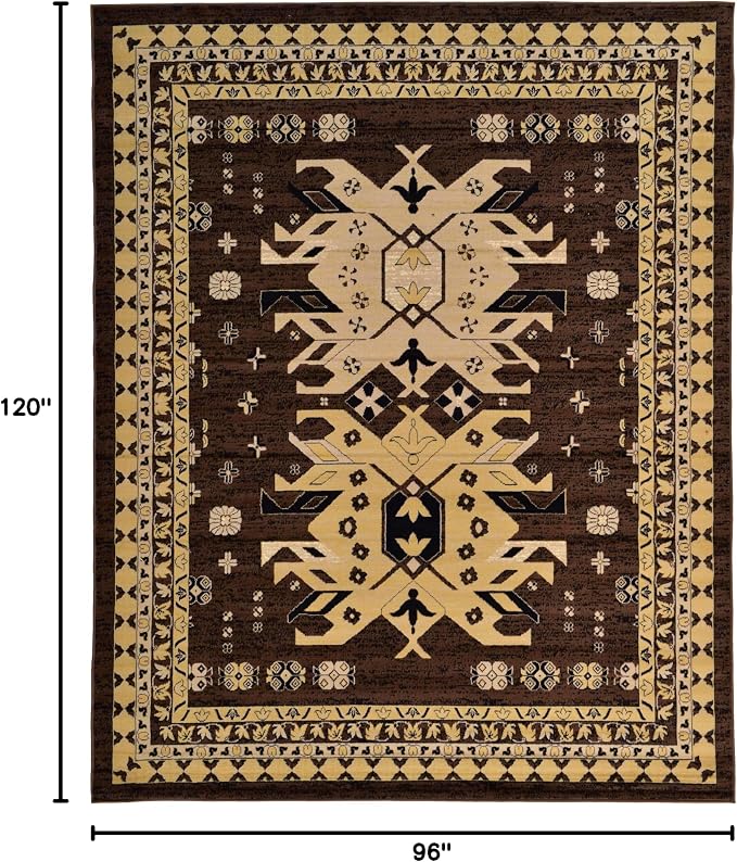 Unique Loom Taftan Collection Border Geometric Tribal Inspired Design Area Rug - Image 2