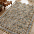Phantoscope Washable Area Rug 9'x12' Non-Slip, Vintage Neutral Rugs by Phantoscope