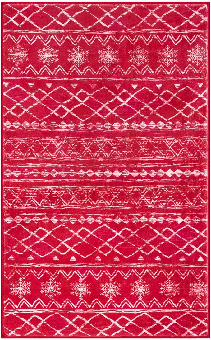 KUTA Christmas Rugs for Entryway, 2x3 Entrance Small Area Rug Red Non-Slip - Image 8