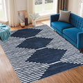 HelloTree Area Rug for Living Room 6x9 Washable Geometric Moroccan Rug Stripe by HelloTree