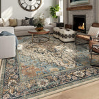 8x10 Machine Washable Area Rug for Living Room, Kids and Pets Friendly for by GERUIMO