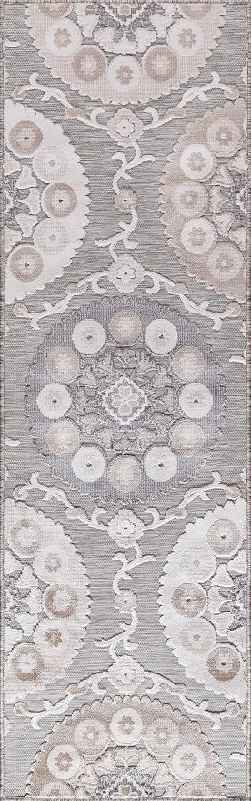 CAMILSON Runner Outdoor Rugs Oriental Retro Traditional Floral Medallion Area - Image 3