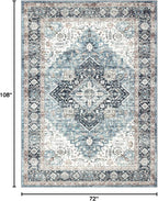 Area Rug 6×9, Large Vintage Boho Rug, Ultra-Soft Low Pile, Non Slip, Stain - Image 2