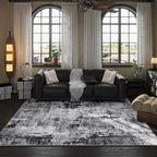 Rugcomf 8x10 Area Rug Washable Boho Rug Soft Non-Slip Non-Shedding Faux Wool - Image 4
