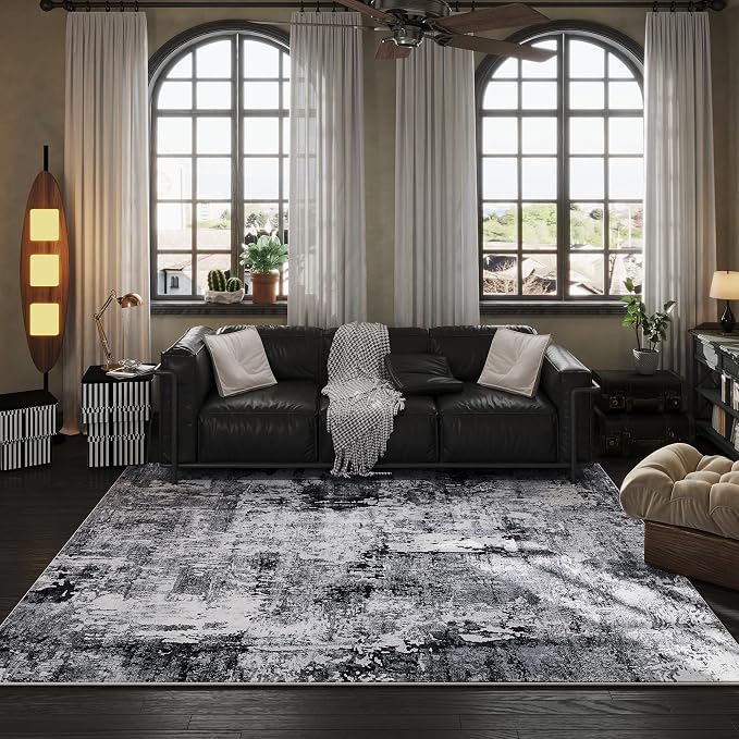 Rugcomf 8x10 Area Rug Washable Boho Rug Soft Non-Slip Non-Shedding Faux Wool - Image 4