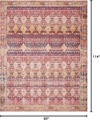 Loloi Layla Collection LAY-15 Magenta/Multi 7'-6" x 9'-6" .13" Thick Area Rug - Image 2