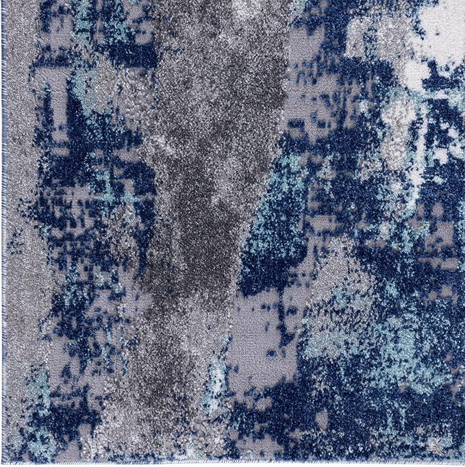 LUXE WEAVERS Euston Collection D.Blue-L.Blue 4x5 Modern Abstract Area Rug - Image 4
