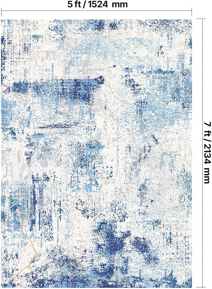 VEVOR 5 x 7 ft Area Rug Large Washable Rug Non-Slip and Tear-Resistant Soft - Image 2