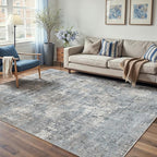 Machine Washable Area Rug 6x9 Grey Large Living Room Indoor Accent Rug Neutral by PureCozy