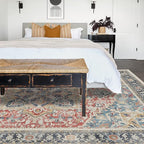 RUGGABLE Washable Vintage Area Rug – Kamran Cayenne Red 10x14, Stain-Resistant by RUGGABLE