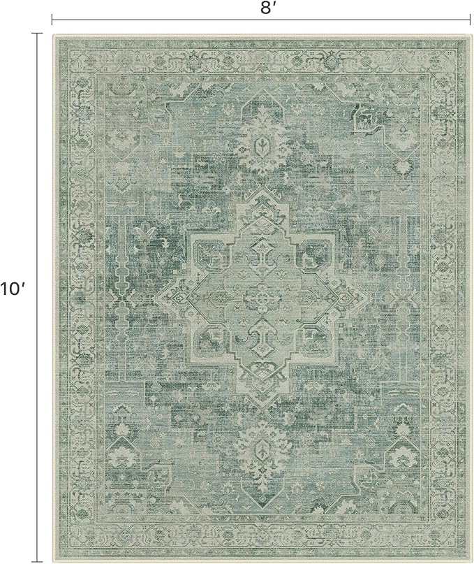 8x10 Area Rugs for Living Room, Machine Washable Non Slip Vintage Rugs - Image 2