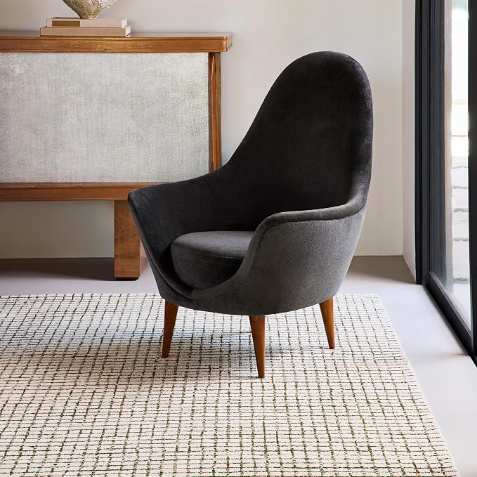 Rugs USA Melrose Green/Ivory, Wool & Cotton, Soft and Cozy, High Traffic by RugsUSA