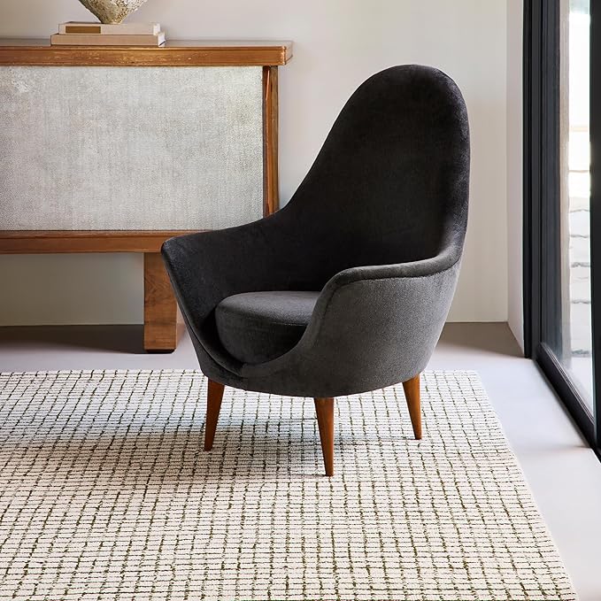 Rugs USA Melrose Green/Ivory, Wool & Cotton, Soft and Cozy, High Traffic by RugsUSA