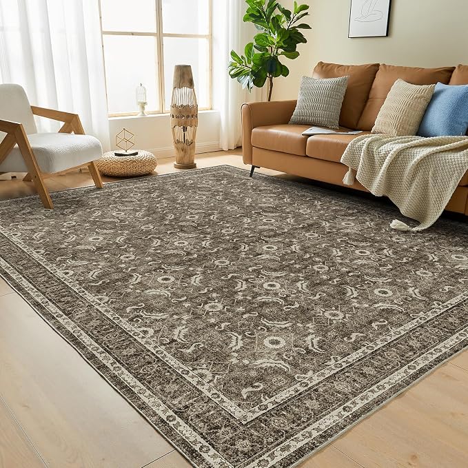 WITSHOCK Living Room Area Rugs 8x10: Soft Non-Slip Backing Washable Rugs - Image 5