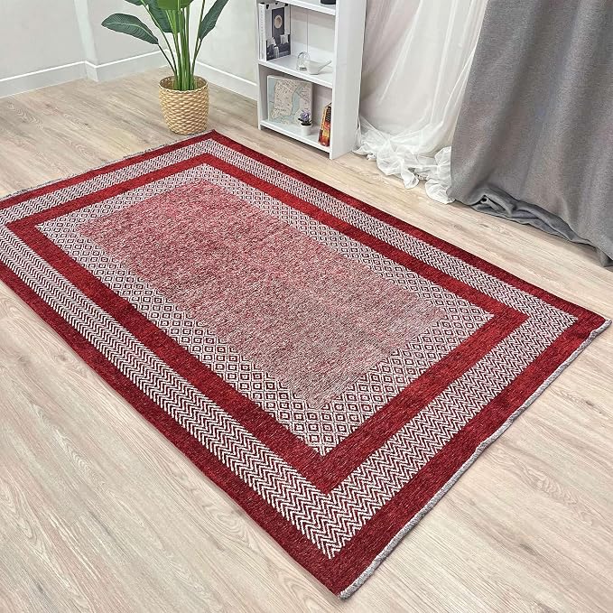 Alfa Rich 4x6 Red Burgundy Washable Area Rugs - Image 5