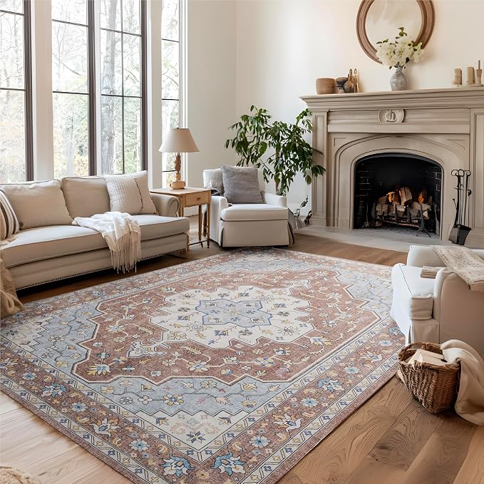 Bedsure 3x5 Area Rugs for Living Room, Machine Washable Rugs, Non-Slip Backing by BEDSURE