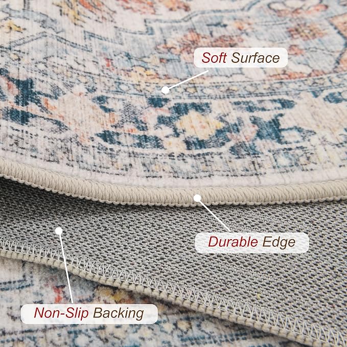 XWZO Runner Rug 2x10ft for Long Hallways, Washable Non-Slip Low Pile Area Rug - Image 4