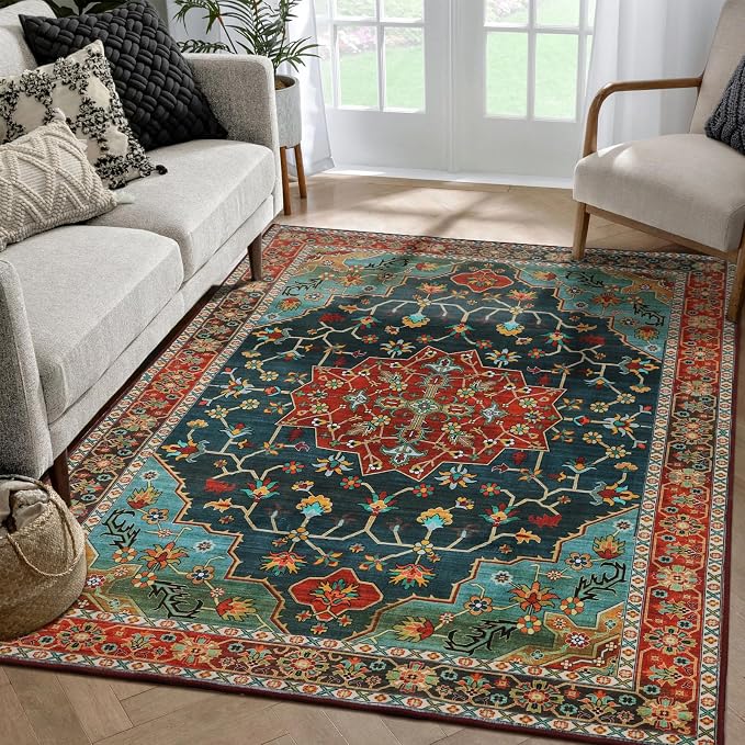 WILLSUN Washable Area Rugs, 3x5 Non-Slip Boho Large Area Rugs - Image 8