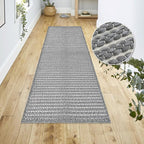 Grey Bathroom Rugs 24"x48"Non Slip Braided Bath Mat - Image 2
