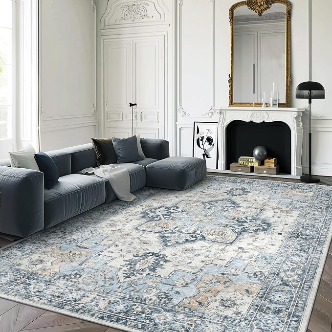 GENIMO 3x5 Area Rugs for Living Room, Machine Washable Rug, Non Slip Vintage - Image 9