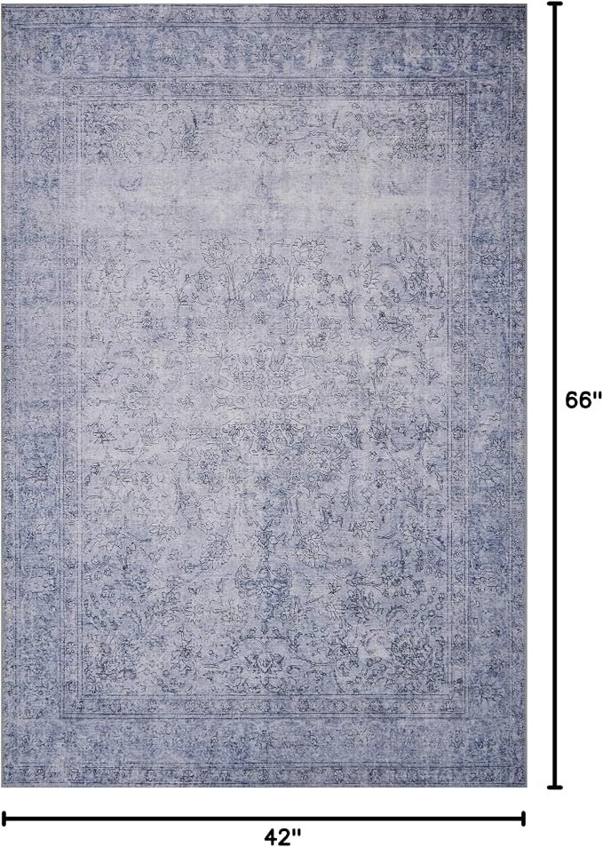 Loloi Loren Collection LQ-09 Slate 3'-6" x 5'-6" Accent Rug - Image 3