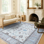 Fame Living Cream Grey Oushak Runner Rug, Modern Runners, Small Rugs, Short - Image 8