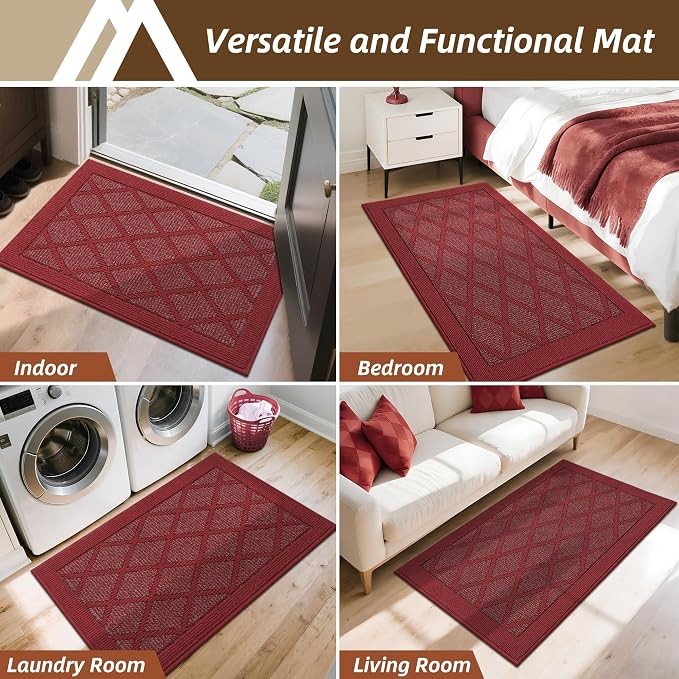 COSY HOMEER Non-Slip Door Mat 36"x60", Entryway Rugs Low Profile Absorbent Dirt - Image 7
