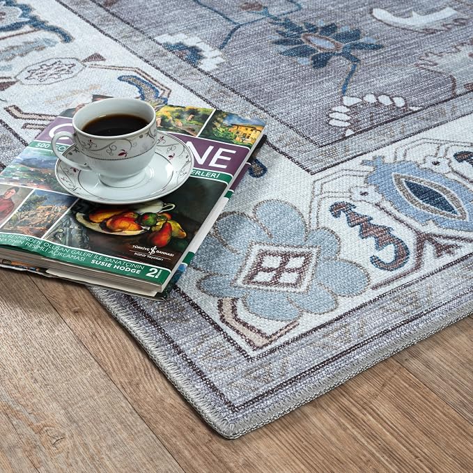 Fame Living Grey Oushak Rug, Area Rugs - Image 8