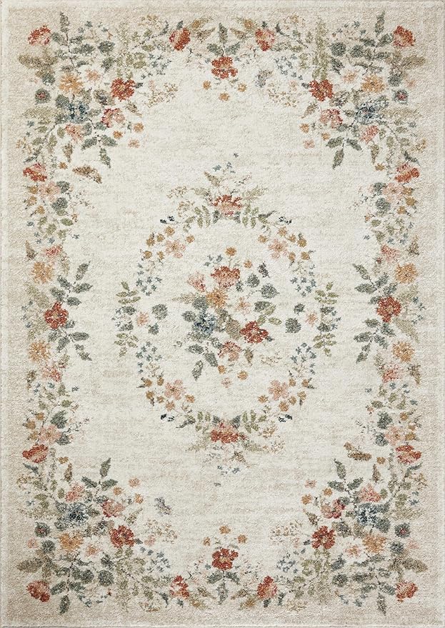 Loloi Rifle Paper Co. Laurel Collection LAU-01 Cream 2'-8" x 8' Runner Rug - Image 2