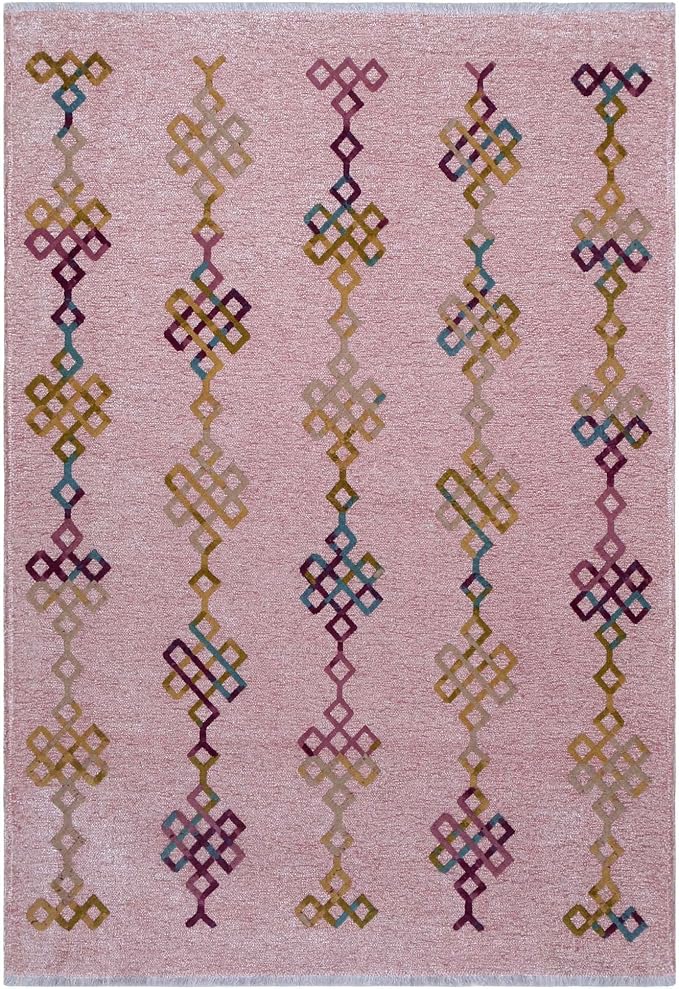 Alfa Rich 7x10 Light Pink Washable Area Rugs - Image 10