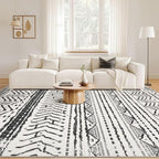Nakagishi Black Rug Living Room Rugs: 10x14 Machine Washable Boho Large Neutral - Image 4