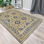 Alfa Rich 5x8 Gold Navy Blue Washable Area Rugs - Image 3