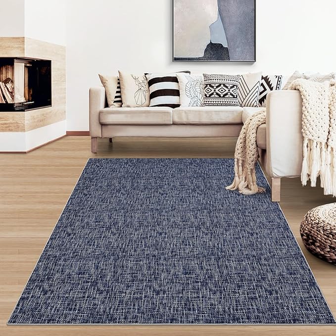 RUGSREAL Bedroom Area Rug 4x6 Modern Abstract Area Rug Stain Resistant Small by RUGSREAL