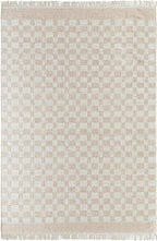 Mark&Day Wool Rugs, 4x6 Clinten Solid and Border Tan Checkered Rug, Tan Ivory - Image 3