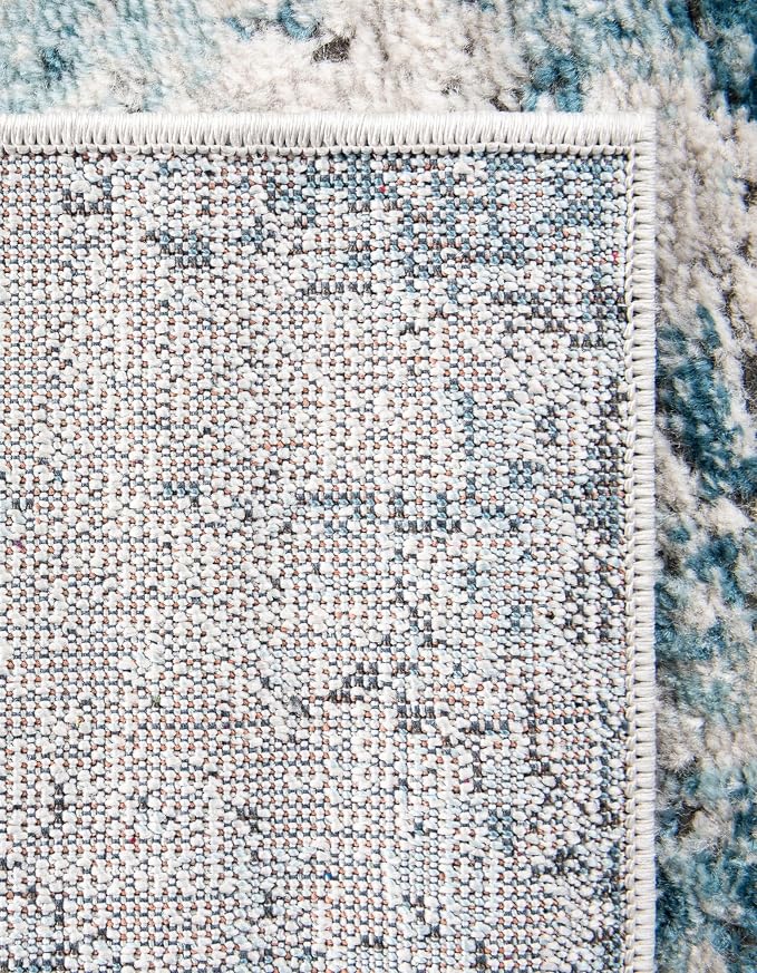 Rugs.com Leipzig Collection Rug – 5 Ft Square Blue Low-Pile Rug Perfect - Image 8